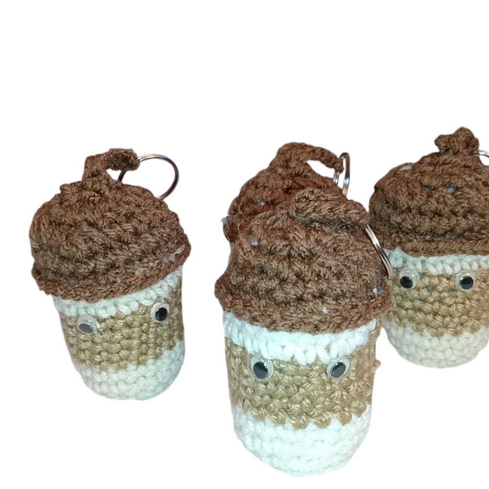 Coffee keychain chrochet handmade